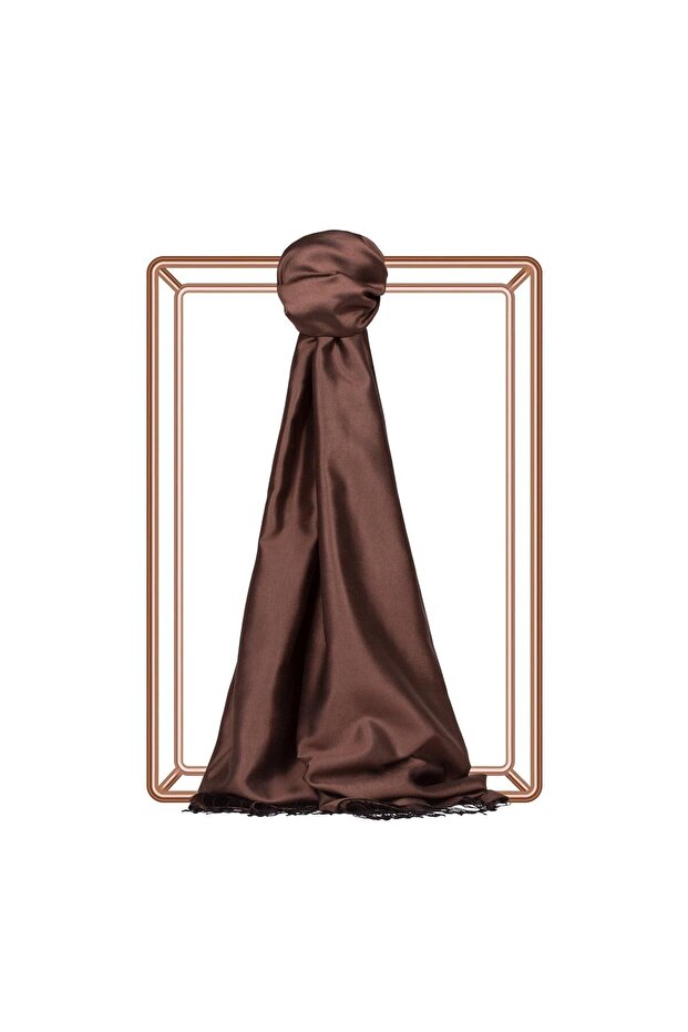 Double-Sided Silk Shawl - Bitter Brown