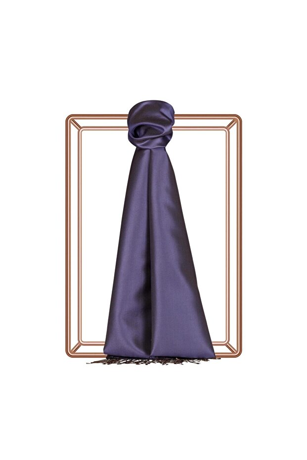Çift Taraflı İpek Şal - Violet - 1