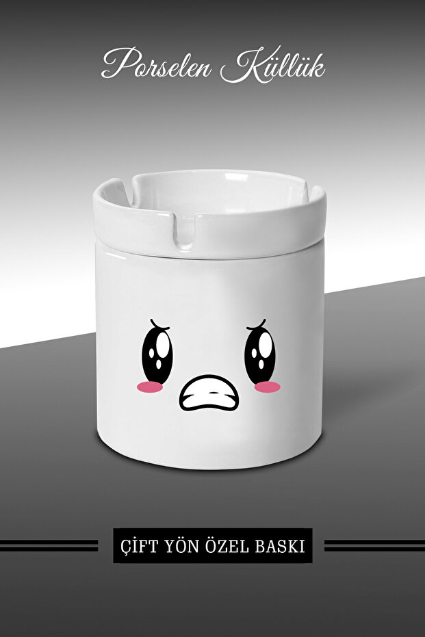 Emoji Face Expression Designed Ashtray A8 - Porcelain Ashtray - Ashtray *külbymX291
