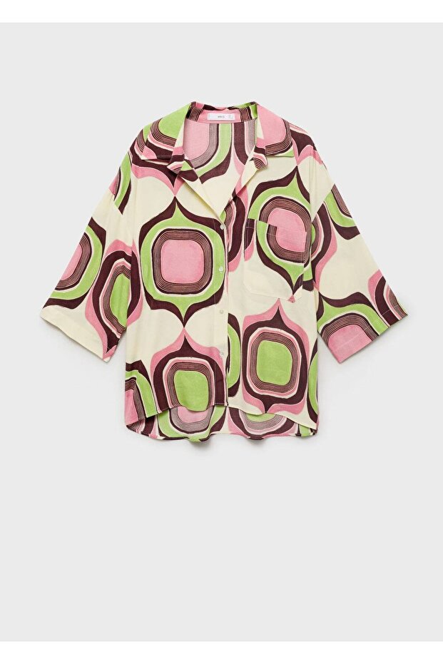 Geometrik desenli bluz - 3