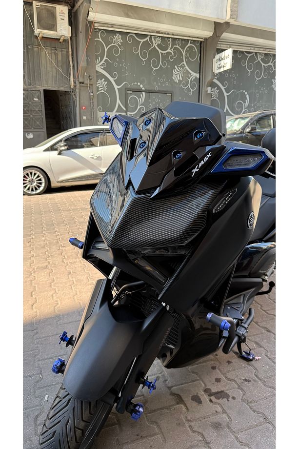 Yamaha Xmax250 (2024-2025) Uyumlu Ön Far Üstü Karbon Desen koruma Kapak - 2