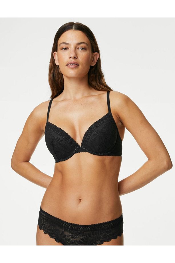 Flexifit™ Dantel Detaylı Destekli Push Up Sütyen - 1