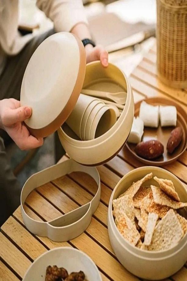 Piknik Seti 32 Parça Piknik Seti – Silindir Çantalı | Kamp, Plaj, Bahçe, Doğa Yürüyüşü - 9