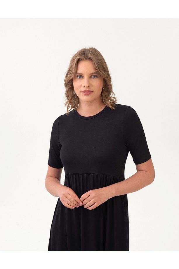 Relaxed Fit Midi Örme Elbise - 2