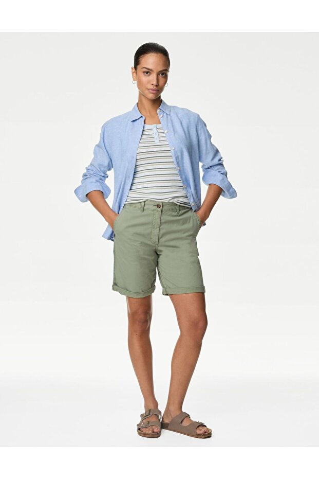 Regular Fit Chino Şort - 1