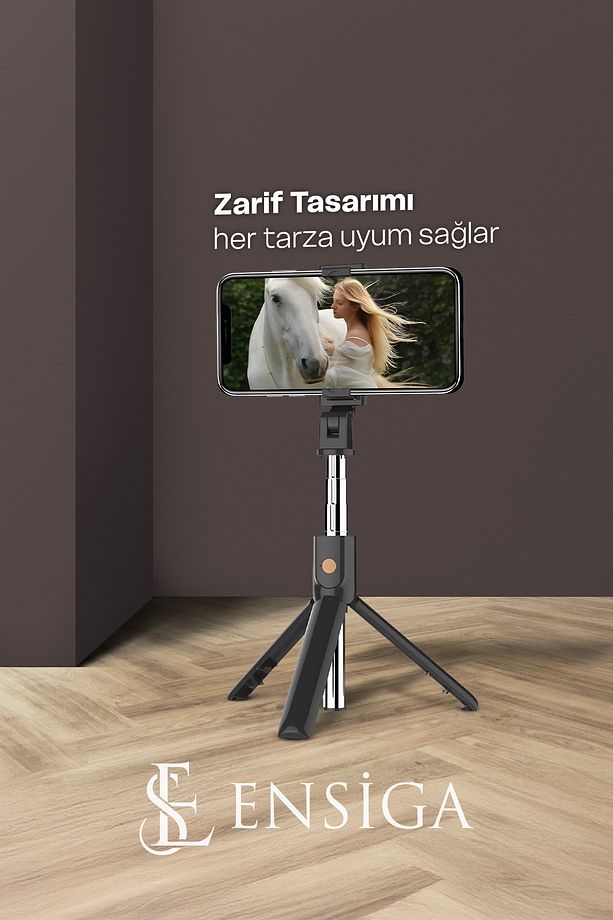 Üstün Kalite Selfie Kumandalı Bluetooth Selfie Çubuğu Tripod Ayaklı - 8