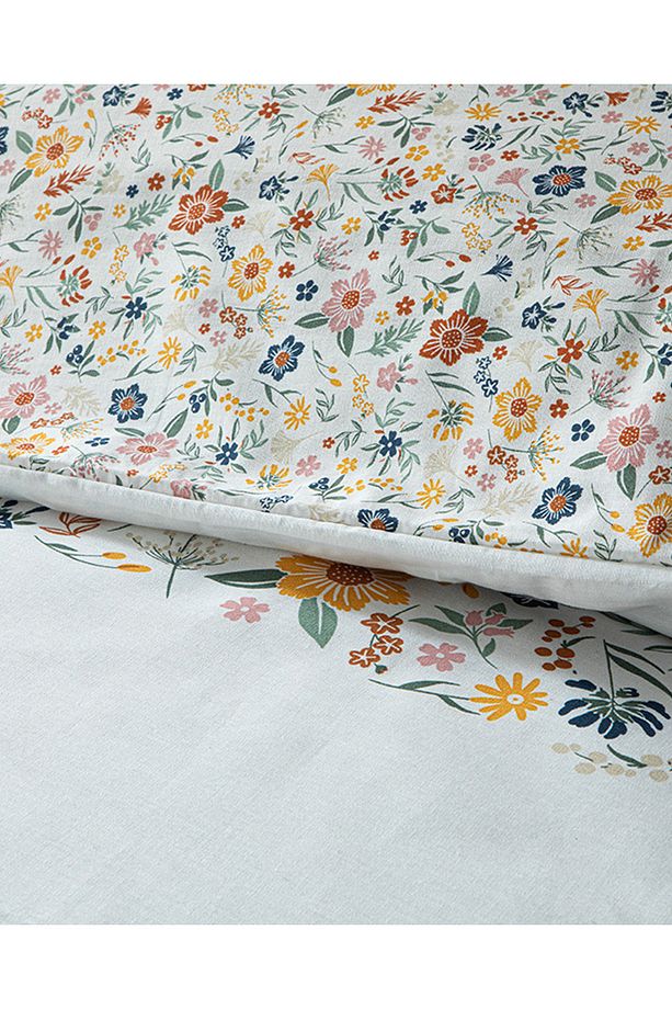 Bloomy Lines Pamuklu Ranforce Çift Kişilik Nevresim Seti 200x220 Cm Sarı - 4