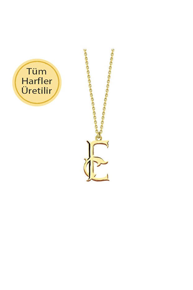 14 Ayar Altın E Harfli Kolye - 1