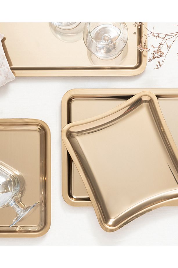 Shiny Metal Tepsi 32x22 Cm Gold - 3