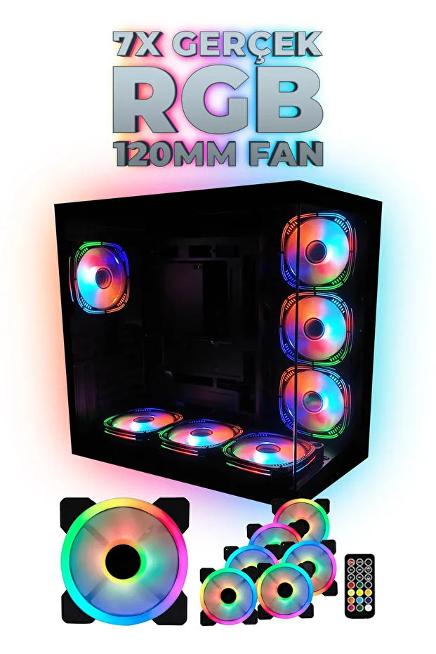 Gamx Puncher 7x12 Fan Rgb Kumandalı Akvaryum Gaming Kasa - 3