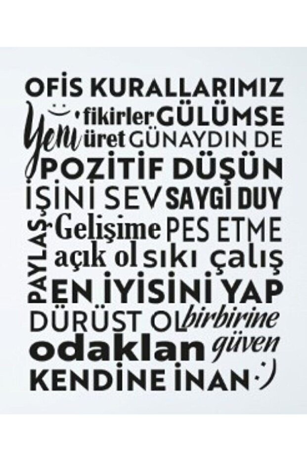 Ofis Kuralları Duvar Sticker - 2