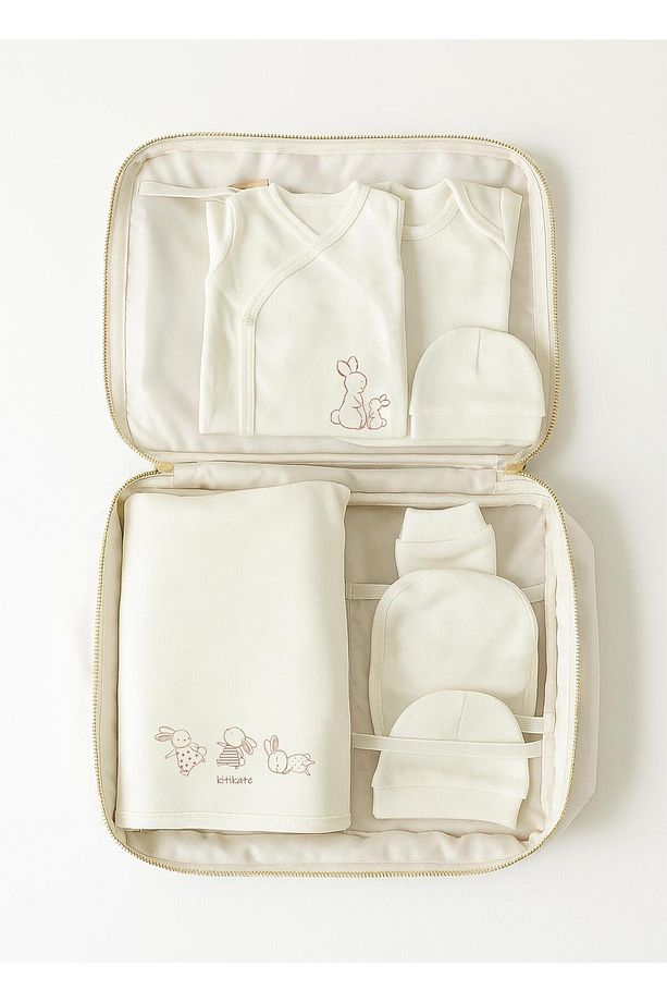 Organik New Basic 10'lu Hastane Çıkış Seti Ekru - 5