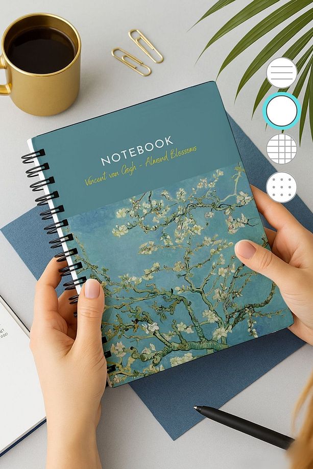 Van Gogh Kalın Kapaklı Çizgisiz Defter, A5 Boyutunda 80 Yaprak 160 Sayfa, Çizgisiz Defter - 5