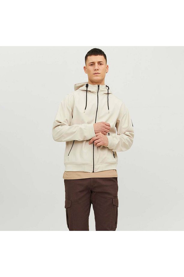 Jack&jones Basic Softshell Hood Erkek Bej Ceket - 1