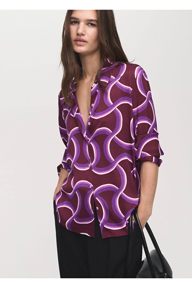 Soyut desenli gömlek - 1
