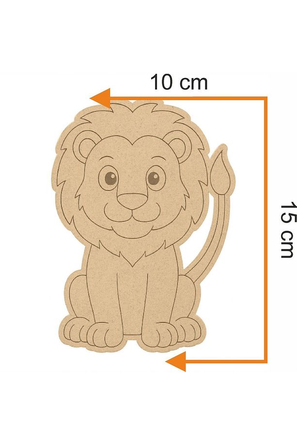 10 Adet Sevimli Aslan Ahşap Boyama Figürü – Okul Öncesi DIY Etkinlik ve Sanat Aktivitesi - 1