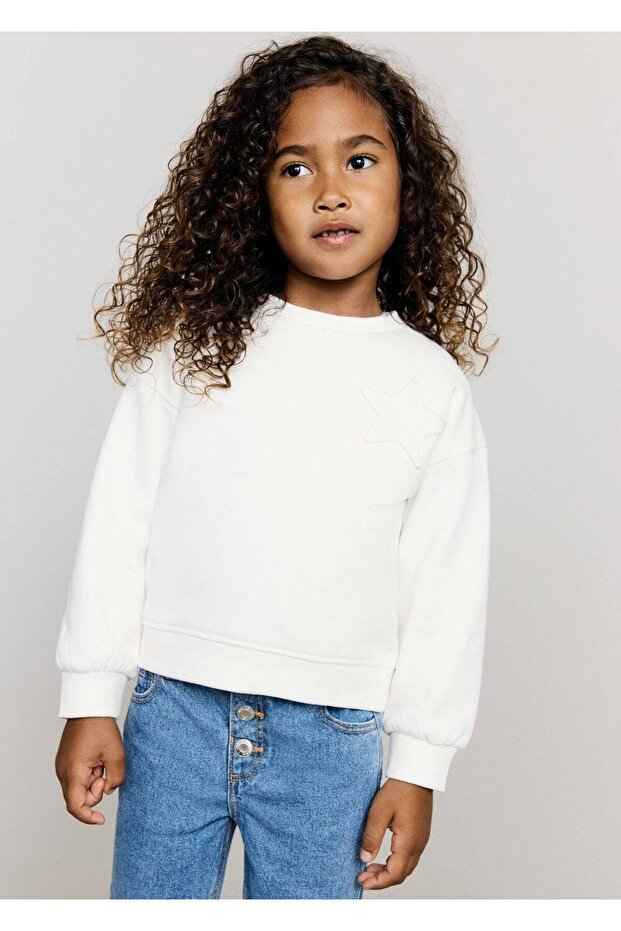 Yıldız işlemeli sweatshirt - 1