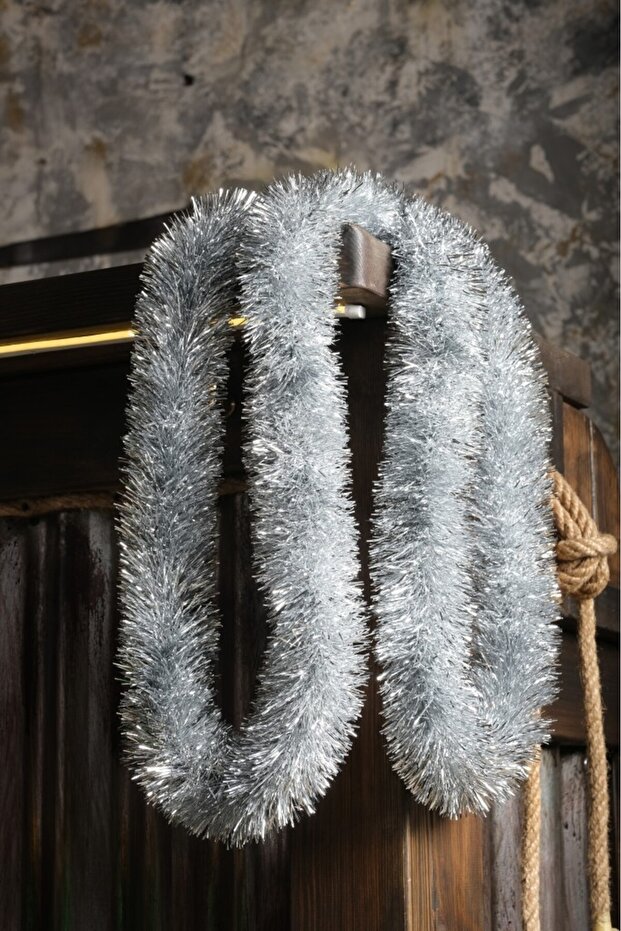 Yılbaşı Çam Ağacı Süsü Sim 2 m Gümüş - 3