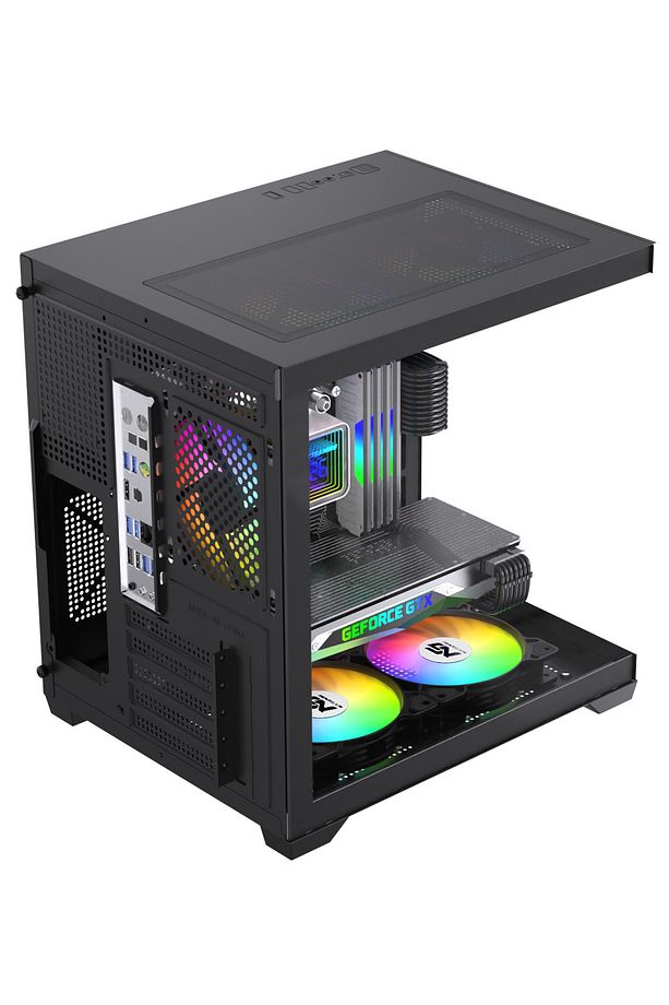 Orion Cube 5x Tuştan Değişen RGB Fanlı M-Atx Boş Bilgisayar Kasası Siyah - 4