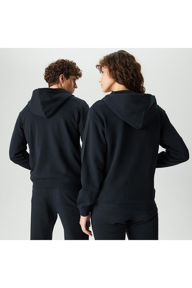 Go-to Embroidered Star Chevron Unisex Siyah Kapüşonlu Eşofman Üstü - 2