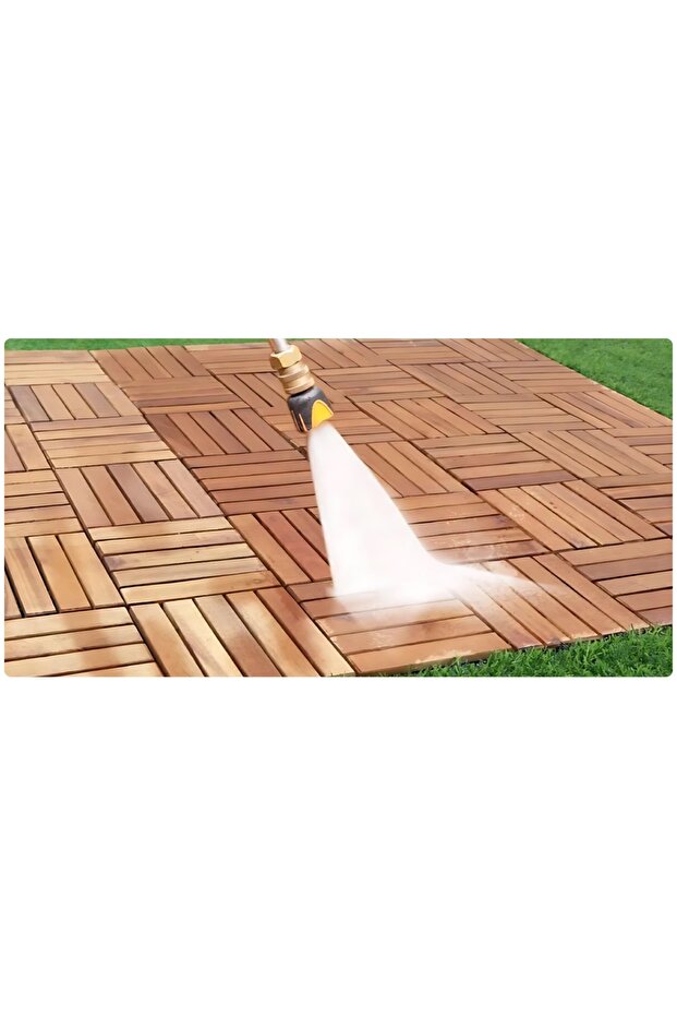 Interbuild Masif Akasya,ahşap Karo Zemin Kaplaması 30x30cm (10 Adet Karo = 0,9 M2),espresso - 5