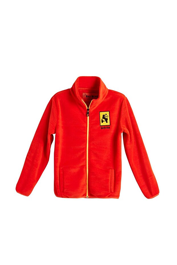 Fun Full-Zip Kids Orange Zippered Children's Fleece Sweatshirt