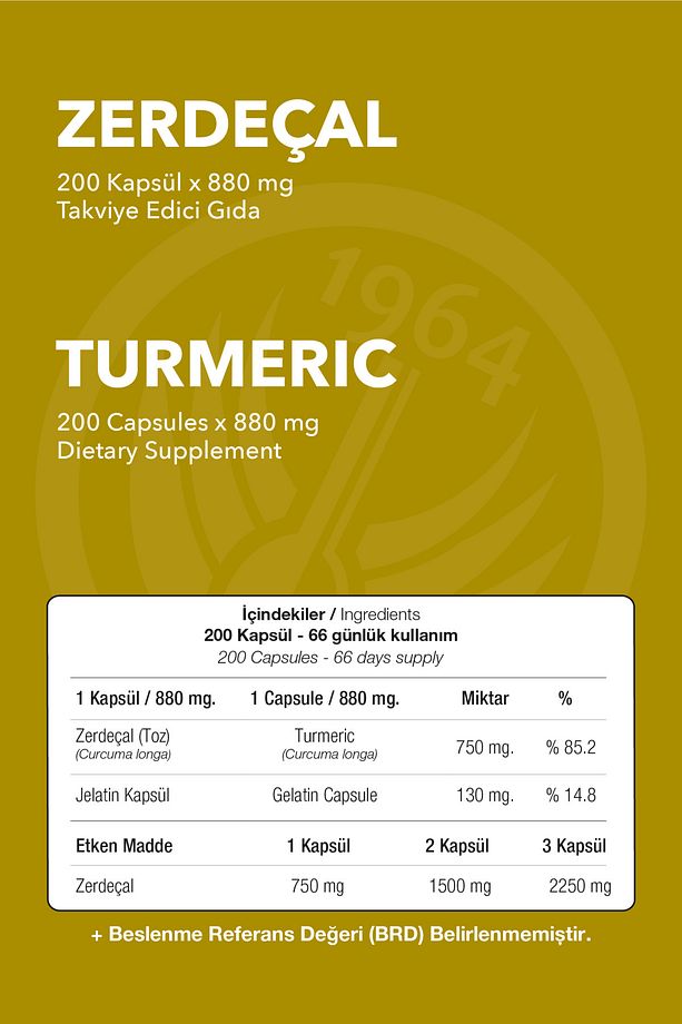 NOP Zerdeçal 200 Kapsül x 880mg Sepe Natural - 3