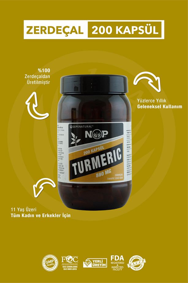 NOP Zerdeçal 200 Kapsül x 880mg Sepe Natural - 4