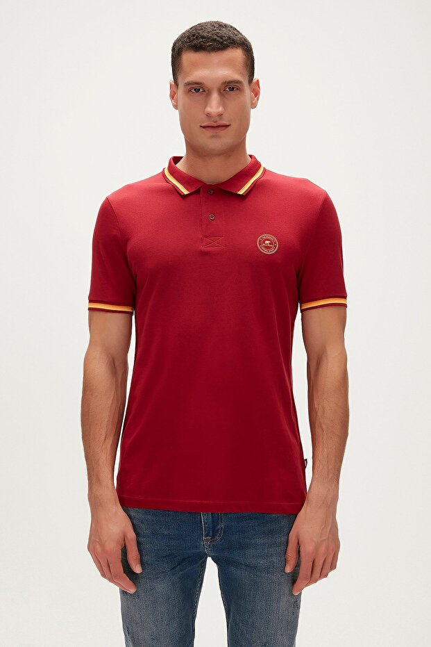 Claret Red Polo Neck Men's T-shirt - Groove