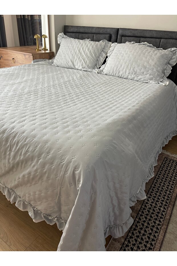 Çift Kişilik Yatak Örtüsü Seti - 240x260 cm - Modern ve Kolay Yıkanabilir - 4