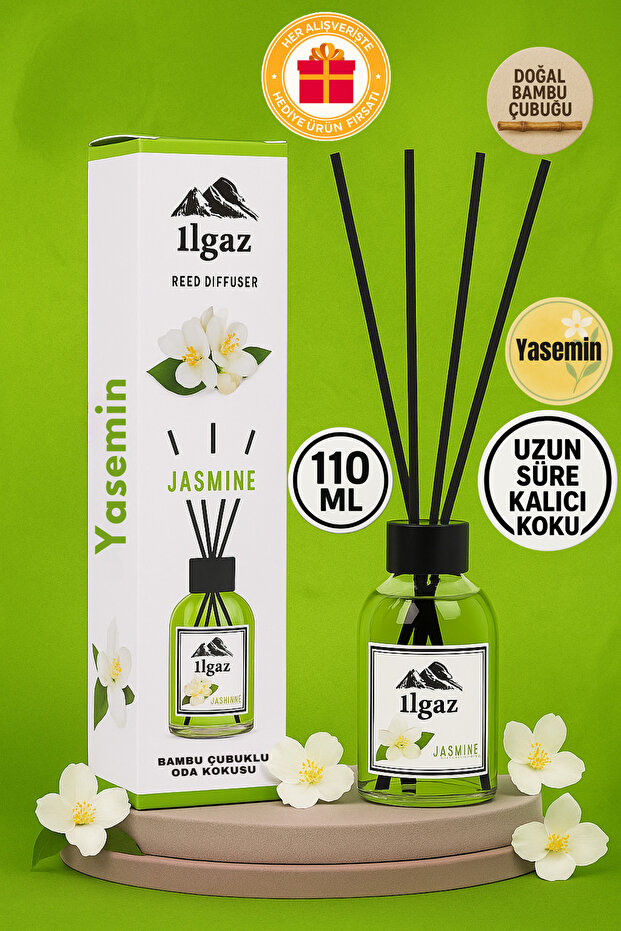 Yasemin Çiçeği Bambu Çubuklu Oda Kokusu 110 ml | Red Diffuser Jasmine Sakinleştirici Ortam Kokusu - 1