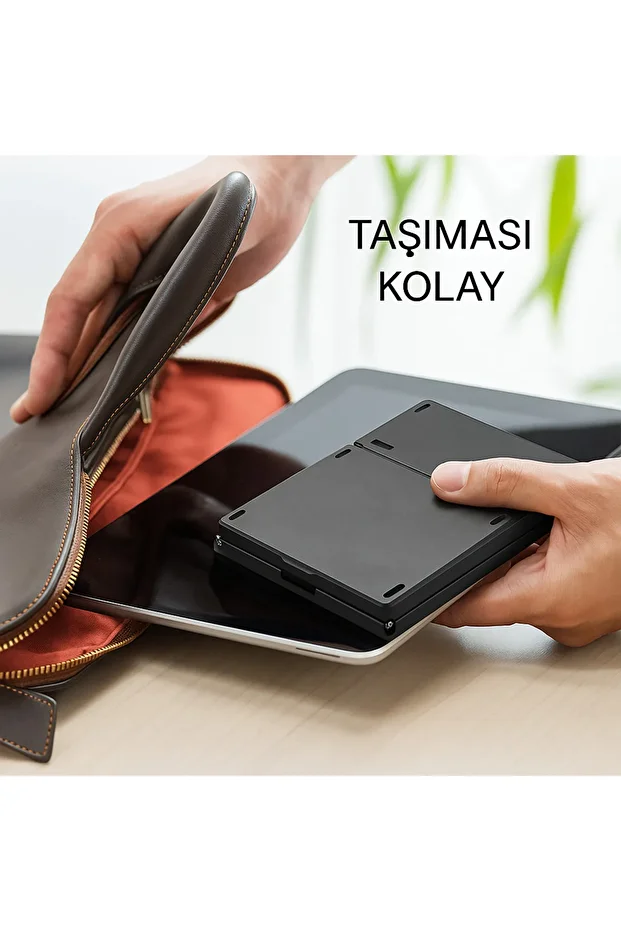 Windows İOS Android Tablet Telefon Için Taşınabilir Mini Katlanır Kablosuz Bluetooth 5.1 Klavye - 8
