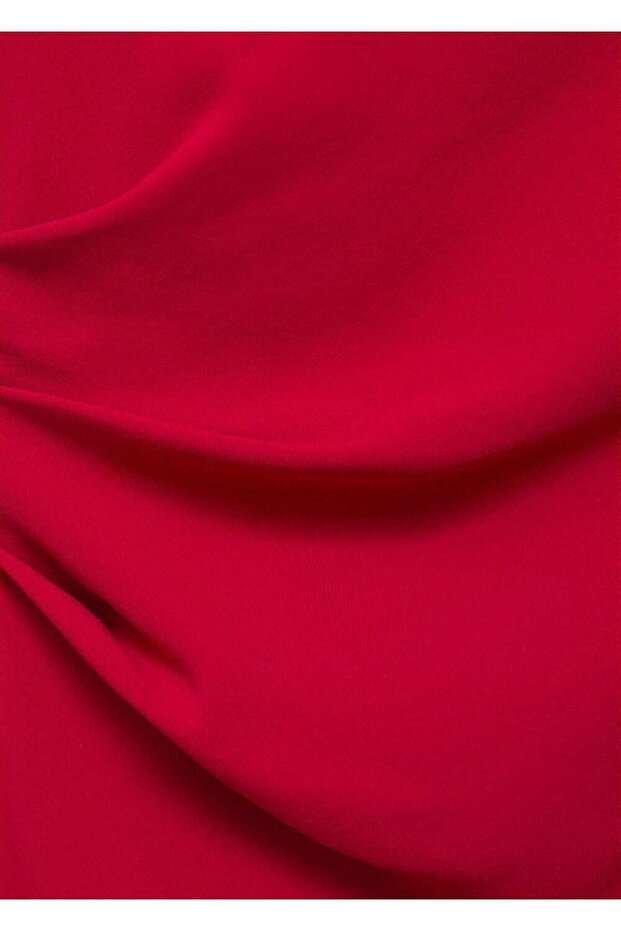 Büzgülü midi boy elbise - 8