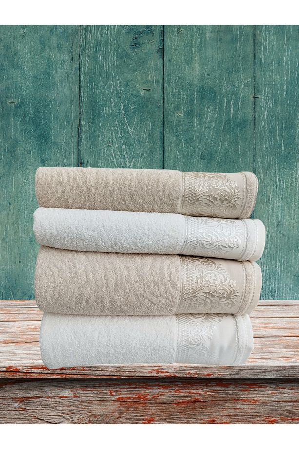 Vıp Jakarlı 4 lü Hamam Takımı 2 adet 50x90 cm 2 Adet 90x150 cm - 3