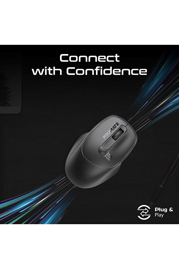 UniGlide Wireless Mouse with Adjustable DPI - Black - 4