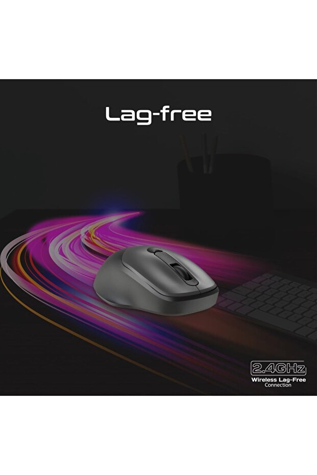 UniGlide Wireless Mouse with Adjustable DPI - Black - 5