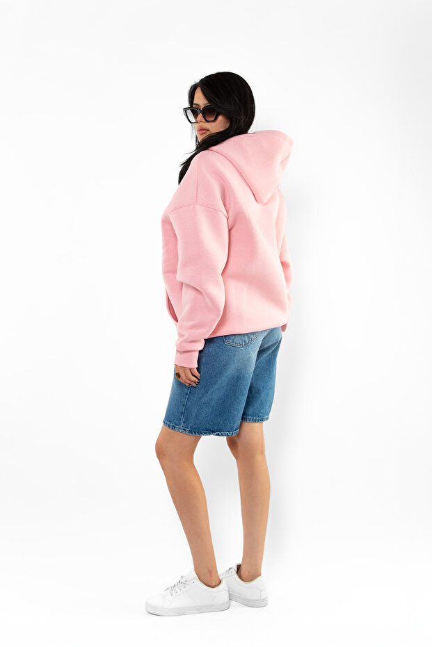 Basic Oversize Kadın Hoodie - 4