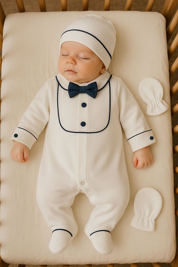 Baby Boy Newborn Romper Special Day Hospital Discharge Set Hat & Gloves Set Baby Mevlut Gift
