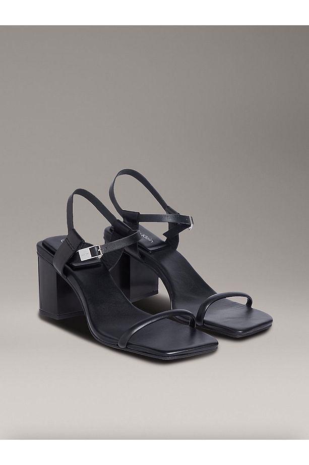 Leather Block Heel Sandals - 2