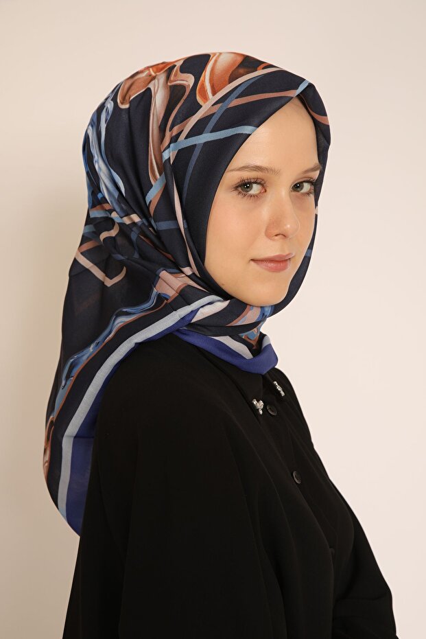 Geometric and Flowing Pattern Scarf Modern Touch Colorful Pattern Scarf - 4