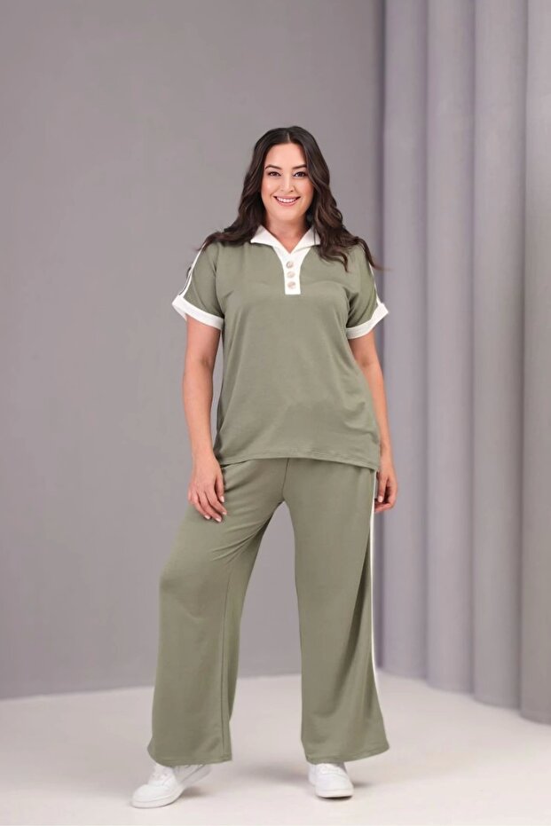 بدلة مخططة بأزرار على الياقة - 2