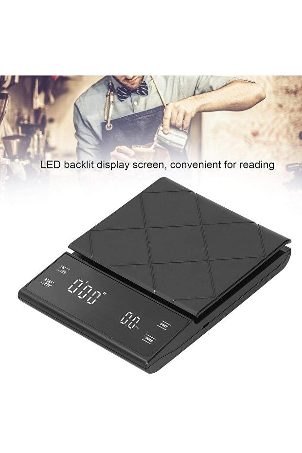 Coffee Digital Scale With Timer and Backlit LED Display for Baking and Cooking, Pour Over - 2