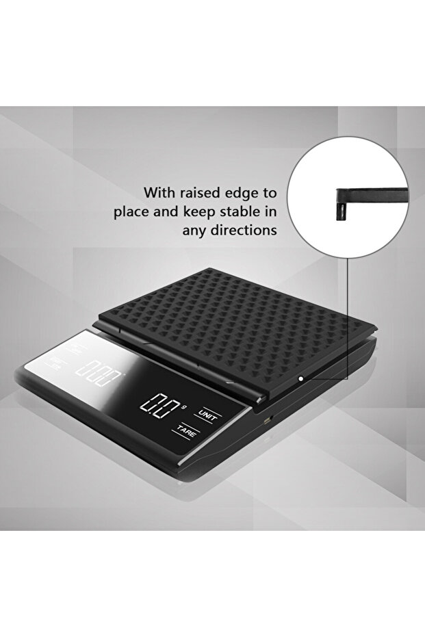 Coffee Digital Scale With Timer and Backlit LED Display for Baking and Cooking, Pour Over - 4