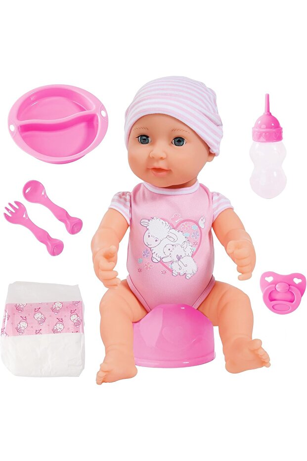 94071AA Piccolina New Born Baby Doll, Soft Pink, 40 cm
