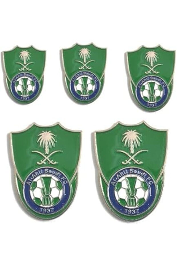 5 قطع ملصق معدني لنادي الأهلي السعودي للجوال أو أي سطح أملس