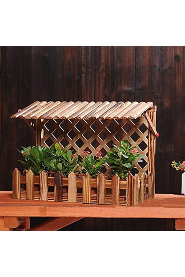 FFD Wooden Hanging Flower Pot, Wall-Mounted Flower Basket, Vase for Decorating Home, Garden Decor