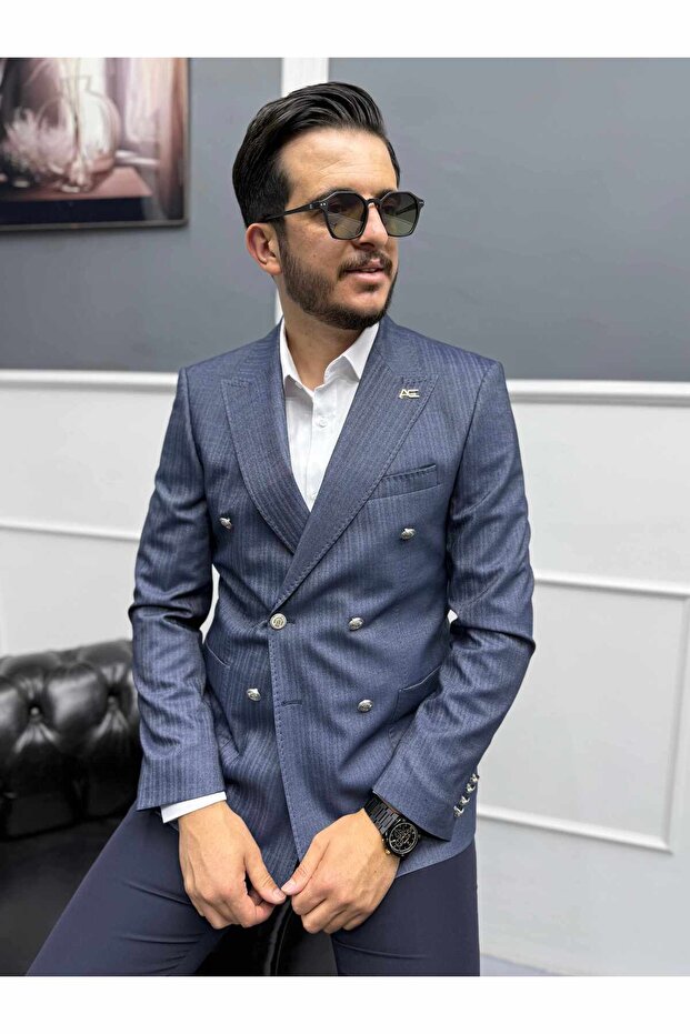 سترة موناركو ستايل مزدوجة الصدر - 5