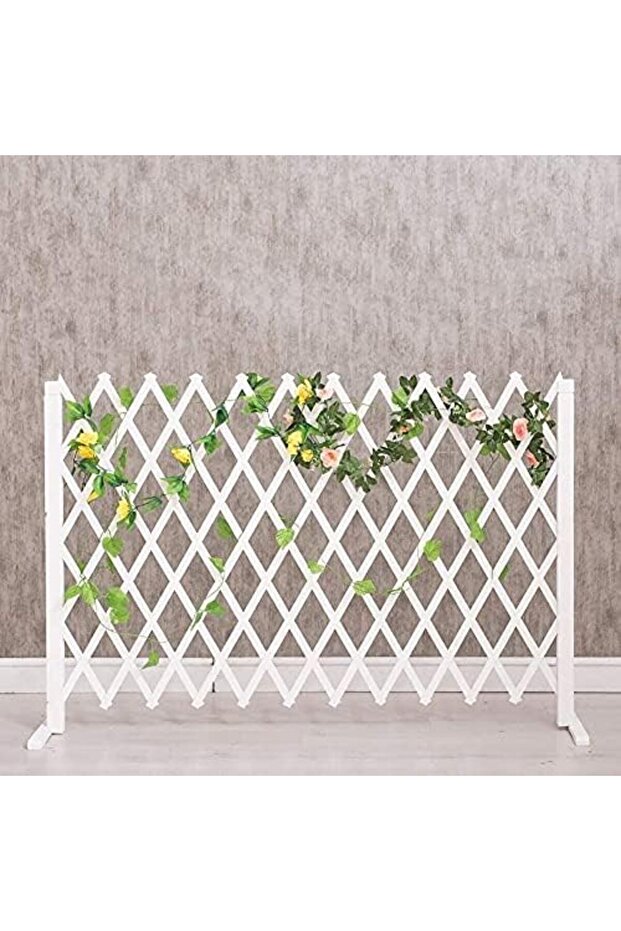 FFD Expandable Wooden Garden Fence (119cm White)