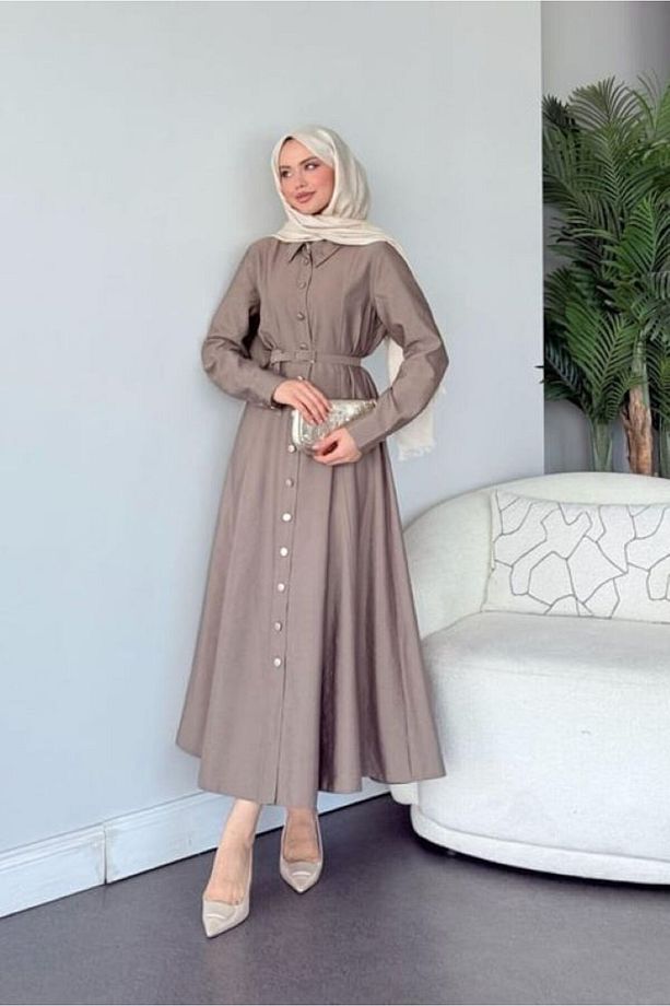 Simay Düğmeli Elbise - 2