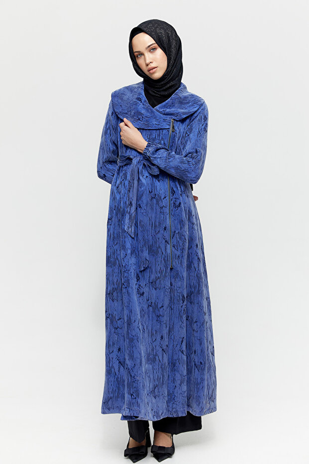 Fermuarlı Lyocell Pardösü - 1